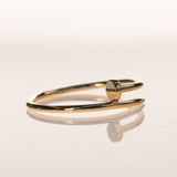 Love nail Bangle 14k solid yellow gold Size 17