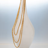 Hollow Rope 4.5 mm 14k yellow gold