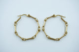 Chunky Hardware Link Hoops 14K YG 1”