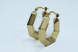 Chunky Geometric Hoops 14K YG Hollow 1”