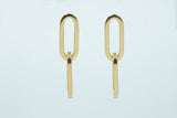 Paper Clip Earrings 14k YG Hollow Size 1.75”