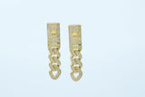 Cuban Link Earings 14K YG CZ 7.25”