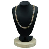 Iced 3 Tone Cuban Chain 6.8mm 18" CZ semi-Hollow