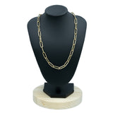 Paperclip Chain 14k YG 6mm 24" - Option Semi Hollow