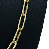 Paperclip Chain 14k YG 6mm 24" - Option Semi Hollow