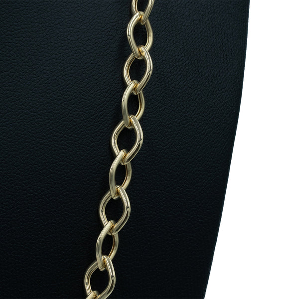 Small Vintage Link Necklace 14k YG 7.3mm 20”