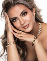 Cuban Link Earings 14K YG CZ 7.25”