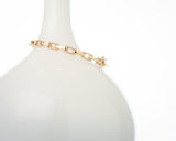 Rectangle link Bangle 14k Yellow Gold with CZ