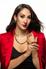 Enchanted Snake Earrings 14k YG CZ Color opt. White/Red 1”