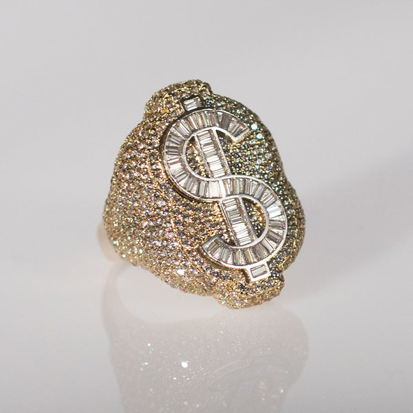 Men’s money money ring 14k gold / CZ