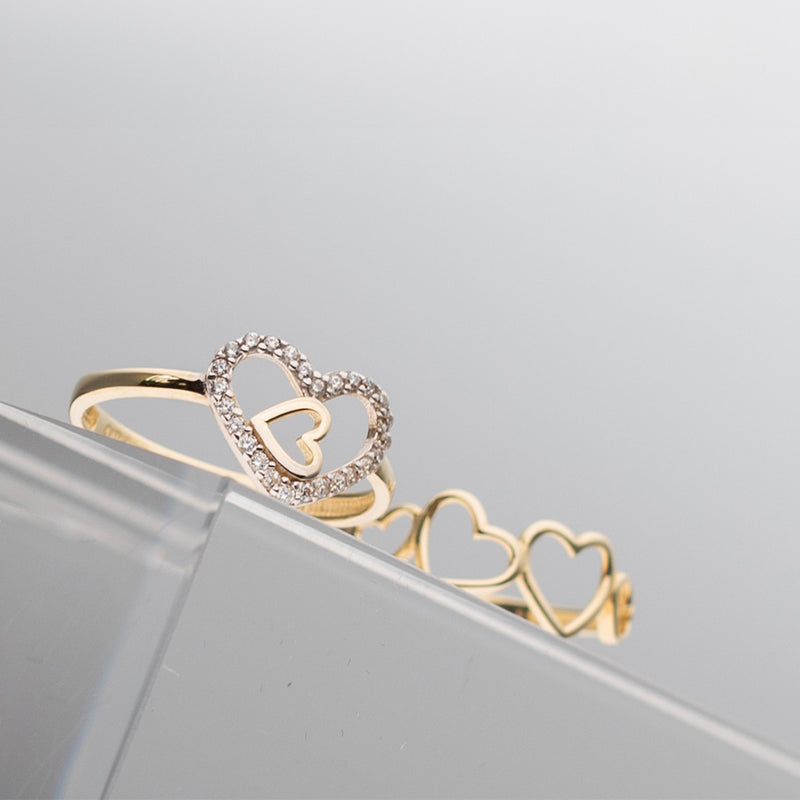 3 Heart Ring 14k Gold