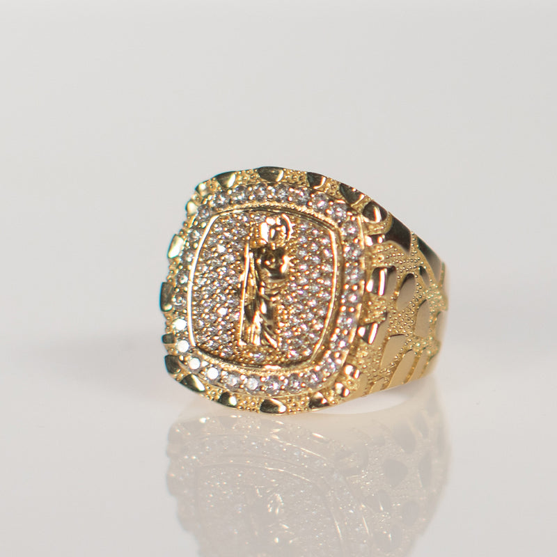 San Judas Ring 14k Gold CZ