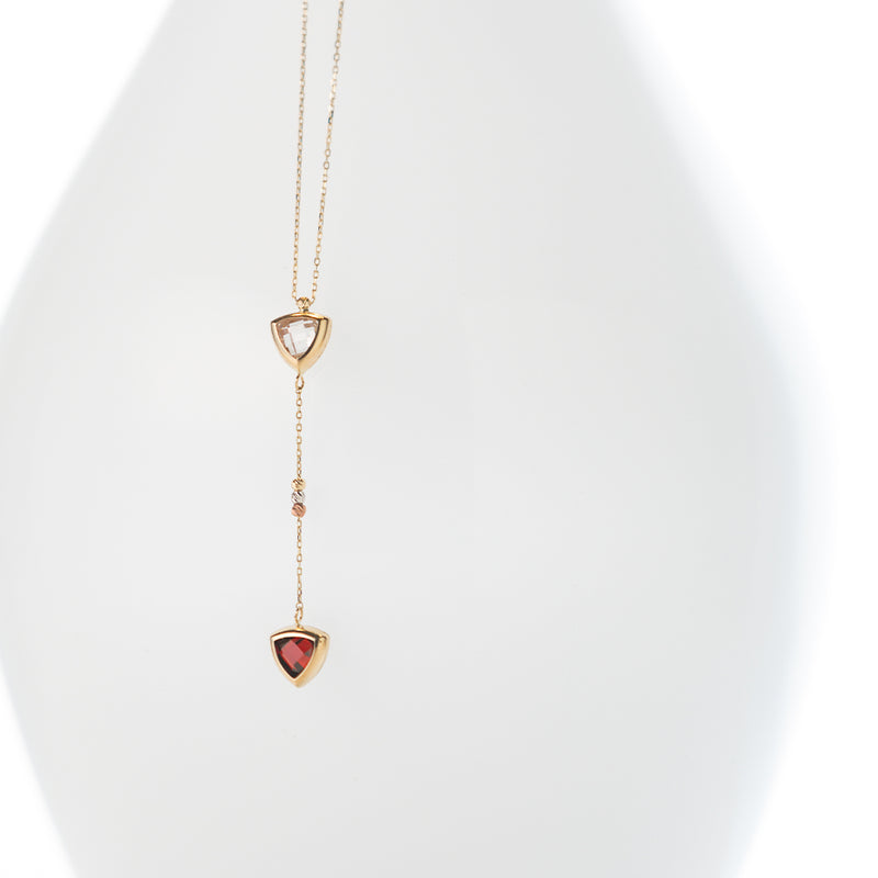 Double Fun Color Necklace 14k Gold