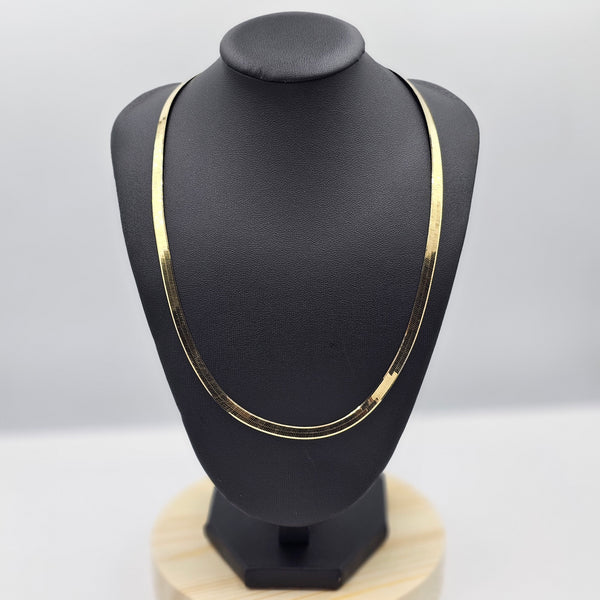 14k Yellow Gold Classic Herringbone Necklace - 4.5mm, Size 18"