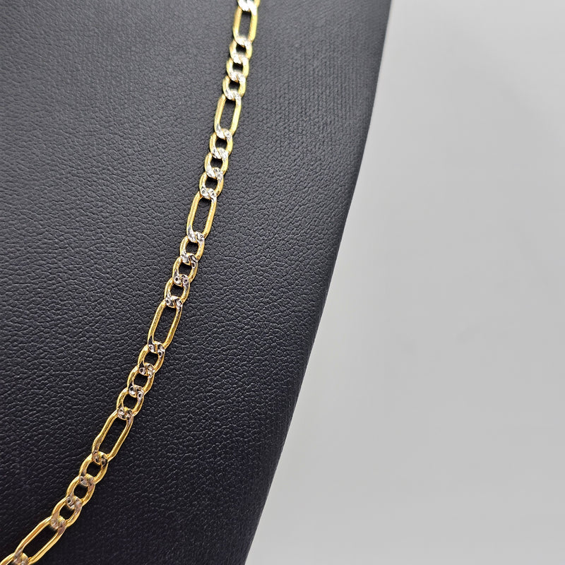14k Yellow Gold Solid Figaro Chain - 3mm