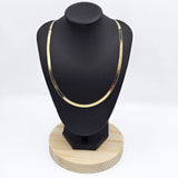 14k Yellow Gold Classic Herringbone Necklace - 4mm, Size 16"