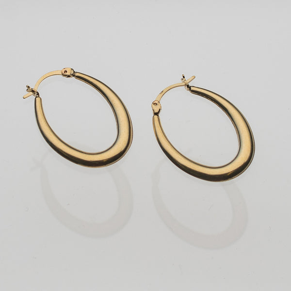 Oval hoop earrings 10k gold