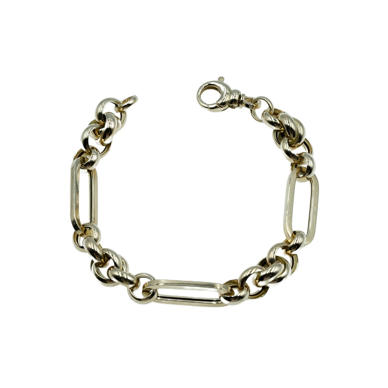 Chunky Link Bracelet 14k YG Hollow Size 7.5”