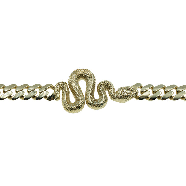 Cuban Link Snake 14k YG Hollow 8.5mm Size 8”