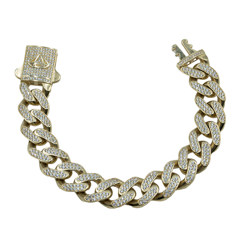 Cuban Link with CZ 14K YG Hollow Size 8