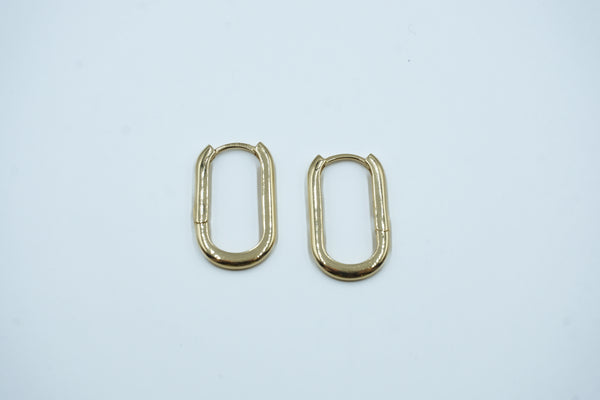 Floating Square Hoop 14K YG Hollow .85”