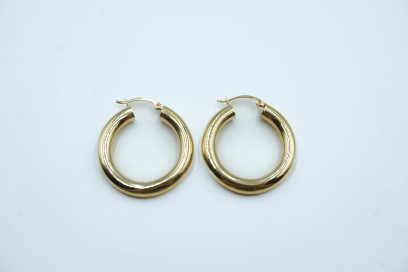 ClassyChunky Hoops 14K YG Hollow Size opt. 1” and 1.50"