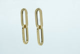Paper Clip Earrings 14k YG Hollow Size 1.75”