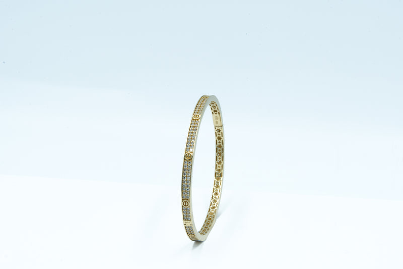 Love Pave Yellow Gold 14k CZ Size 60mm