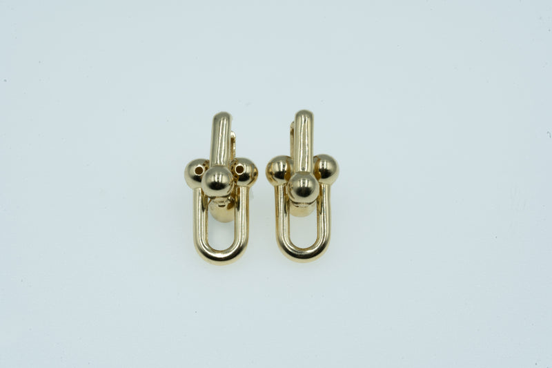 Hardware link Earrings YG Hollow 1”