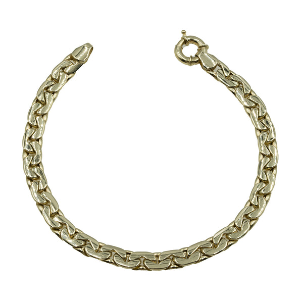 Flat Hollow Cuban Link 14K YG size 8”