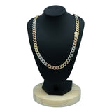 Iced 3 tone Cuban Chain 8.8mm 20" CZ semi-hollow