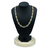 Iced Vintage Screw Necklace 14k YG CZ 8mm 21”