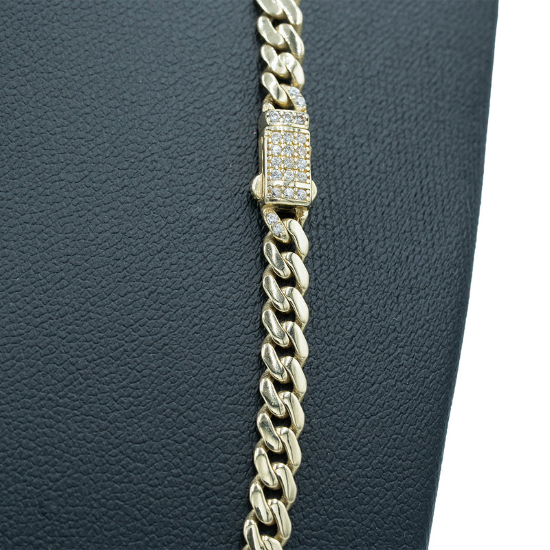 Miami Cuban Chain iced Clasp 4mm 21” CZ Semi-Hollow