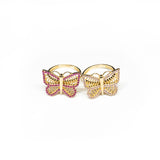The Pink Butterfly 14K Gold / CZ