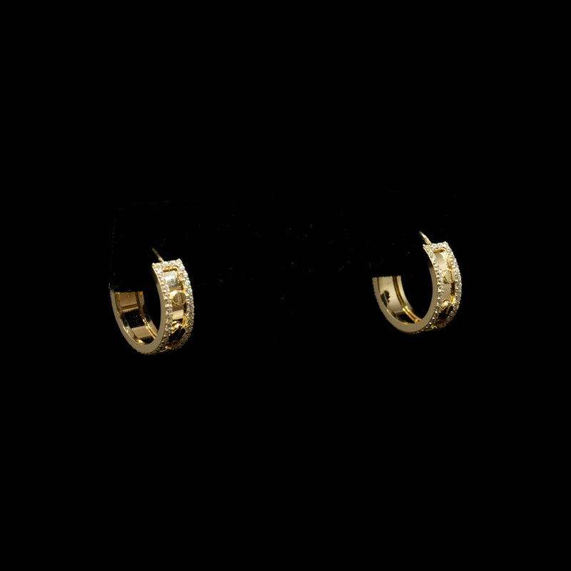 Hoop earrings 14K Gold / CZ