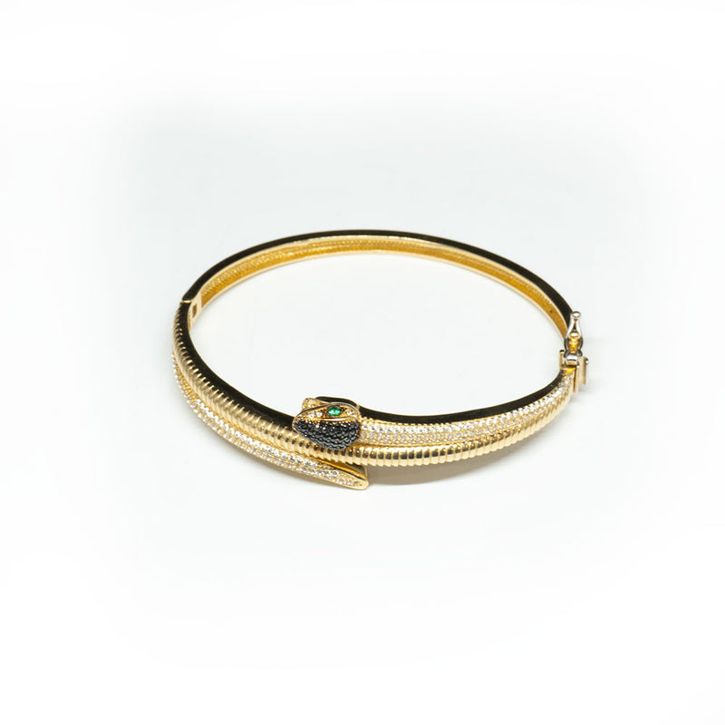Snake Bangle 14K Gold / CZ