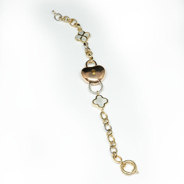 Heart Flower Bracelet 14K Gold