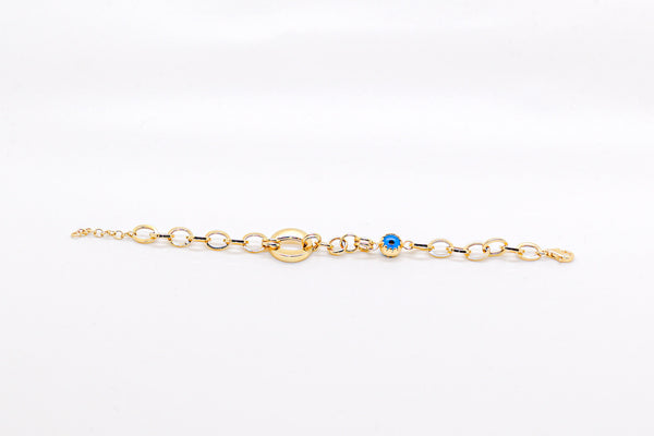 EVIL EYE BRACELET -BLUE 14K GOLD 6-7¨ADJUSTABLE - $785