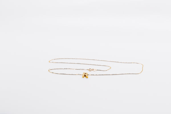 INICIAL NECKLACE 14K GOLD 18-17¨ ADJUSTABLE A-Z - $160