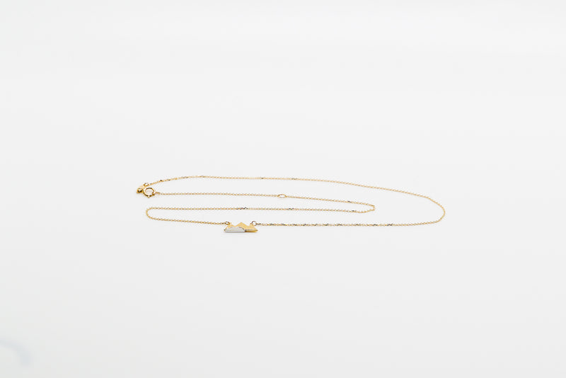 MOUNTAIN NECKLACE WHITE GOLD/YELLOW GOLD -14K GOLD  DOUBLE SIDED 18-16¨ADJUSTABLE - $180