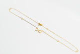 INFINITY CZ 14K GOLD NECKLACE 18-17 INCH ADJUSTABLE - $360