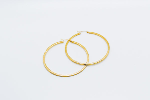 HOOP EARRINGS 14K GOLD 2 1/2 “ - $350