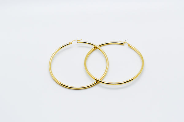 HOOP EARRINGS 14K GOLD 2 ½ “ - $640