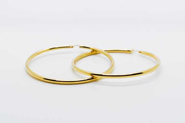 HOOP EARRINGS 14K GOLD 2 ½ “ - $640