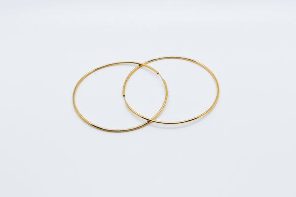 TRADITIONAL HOOP EARRING 14K GOLD - $680