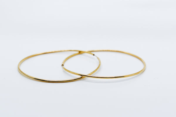 TRADITIONAL HOOP EARRING 14K GOLD - $680