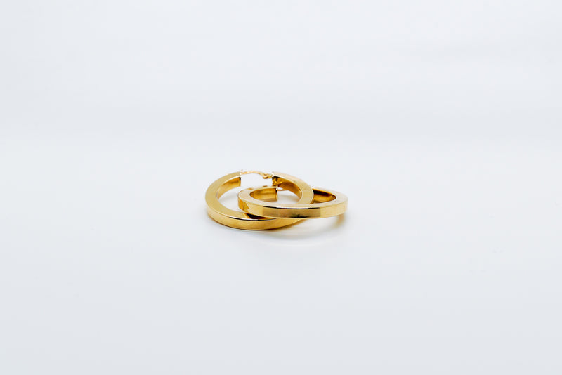 HOOP EARRING 14K GOLD 1” - $462