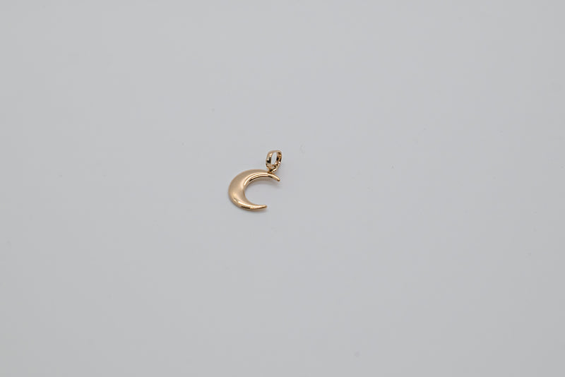 MOON PENDANT 14K GOLD 1CM - $74