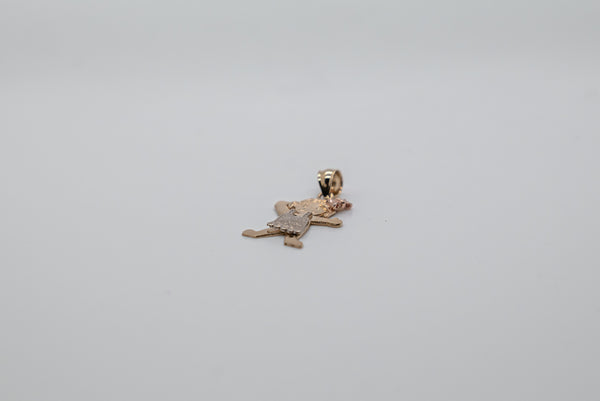 GIRL/PENDANT TRI-COLOR 14K GOLD - $135
