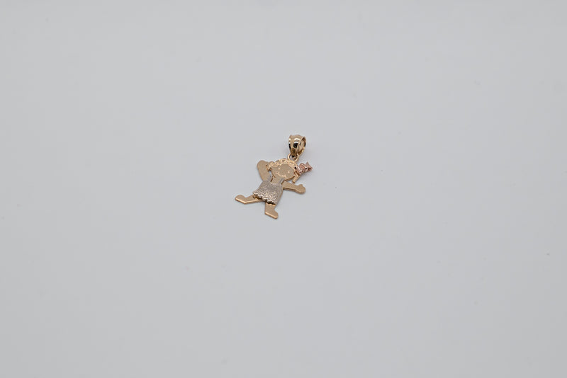 GIRL/PENDANT TRI-COLOR 14K GOLD - $135